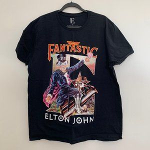 Black Elton John Graphic T-shirt